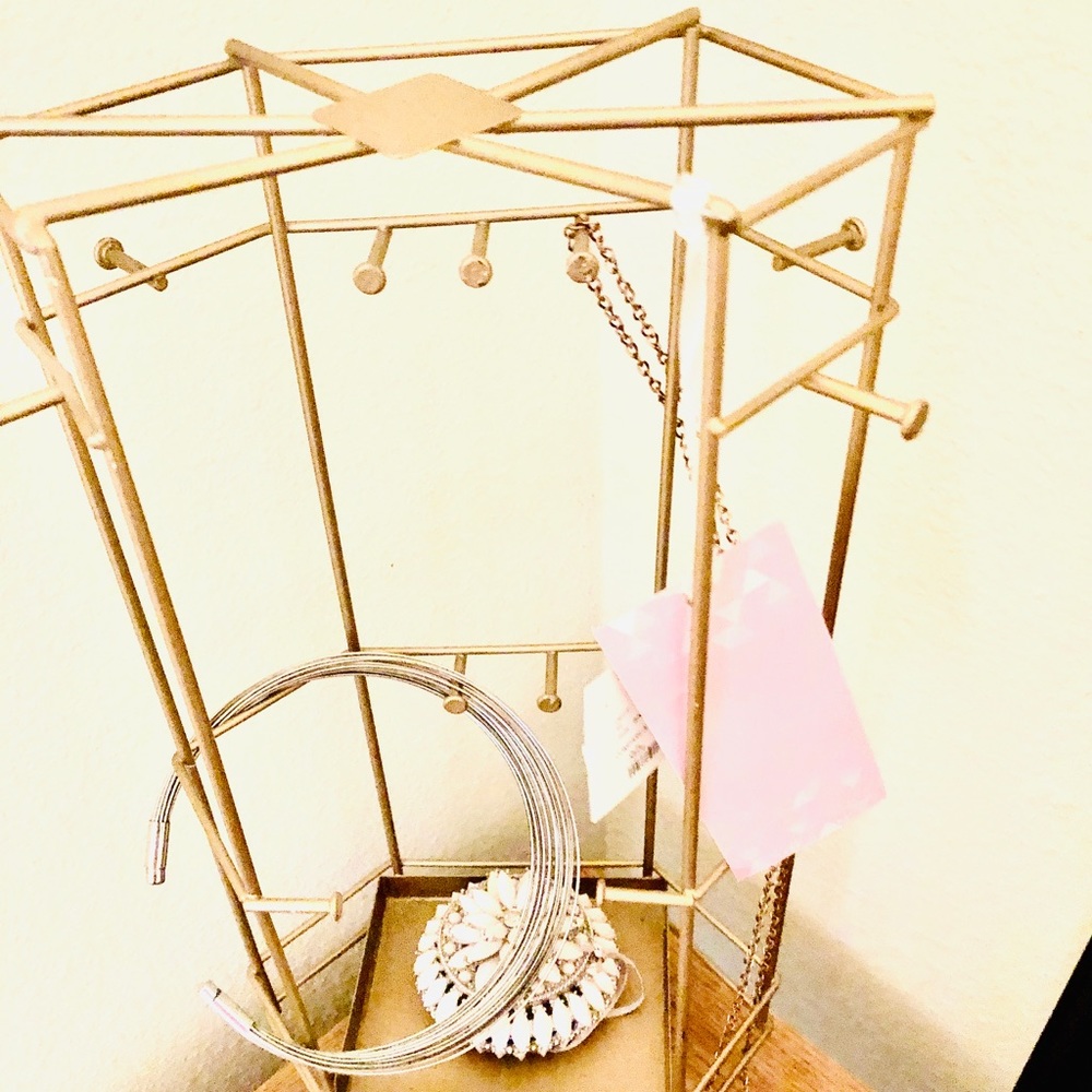 Gold multi-purpose Jewlery stand